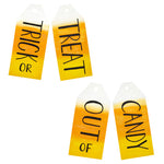 Reversible "Out of Candy" or "Trick or Treat" Metal Tags