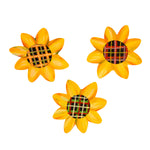 Plaid Sunflower Metal Magnets - Set of 3