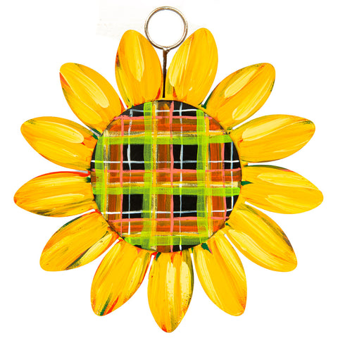 Mini Plaid Sunflower Charm