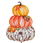 Fall Pumpkin Stack Stake in Yellow, Orange and Cream