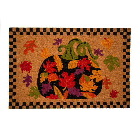 Fall Colors Pumpkin Coir Door Mat