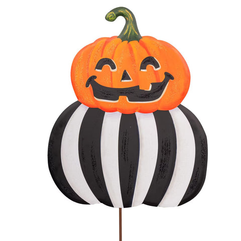 Elegant Jack O Lantern Stack - Metal Stake