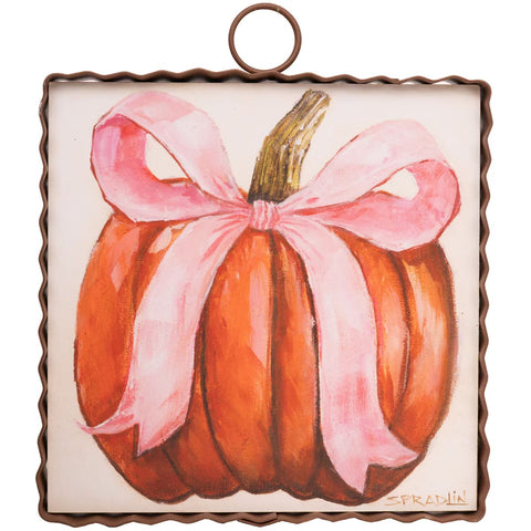 Mini Gallery Pink Ribbon Pumpkin Charm