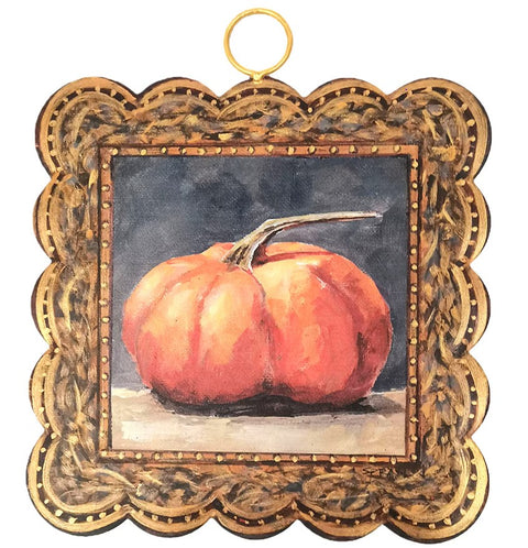 Mini Gallery Scallop Gilded Orange Pumpkin Print Charm