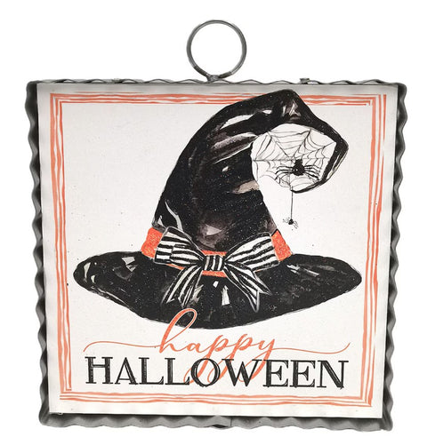 Mini Art Spooky Black Hat Print Charm