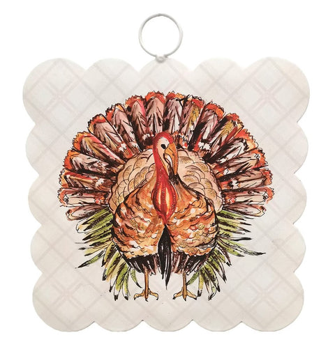 Mini Art Scallop Festive Turkey Charm
