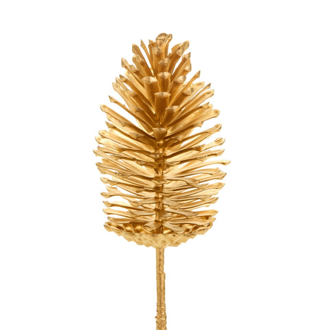 16" Pinecone Stem - Gold