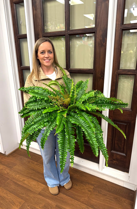 26" Boston Fern Bush x67 - UV Protected - Green