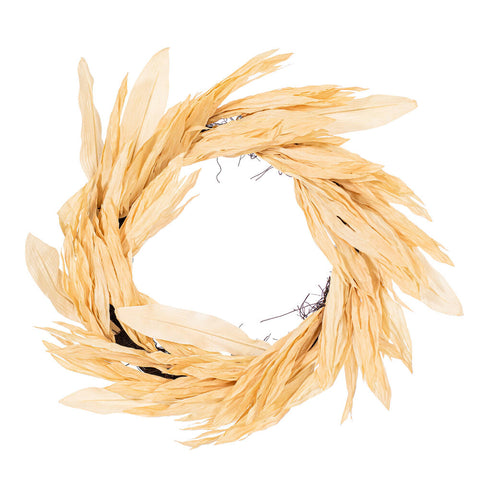 28" Artificial Cream Corn Husk Wreath