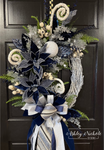 Dreamy Blues of Winter Oval Wreath