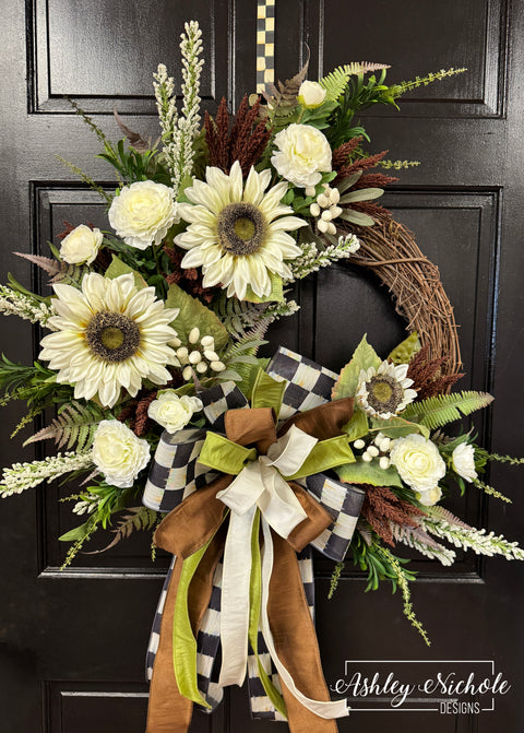 Farmhouse Fall Round Wreath
