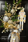 Festive Holiday Nutcracker Wreath - Gold & Silver