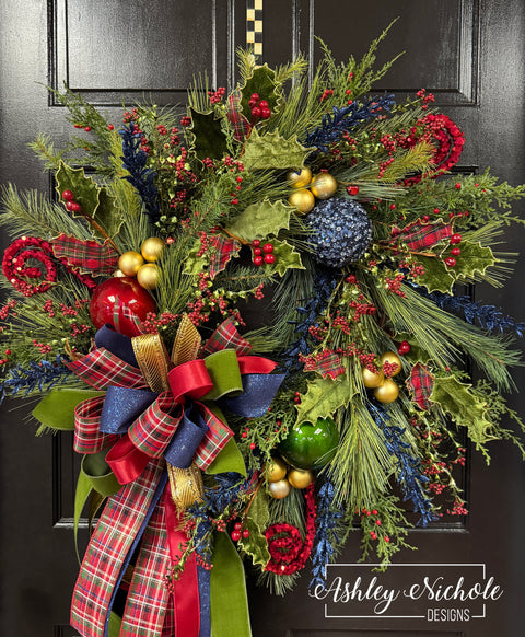 Festive Tartan Christmas Wreath