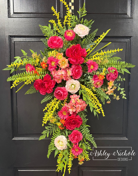 Floral Cross Door Hanger
