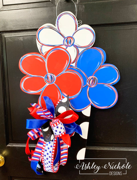 Patriotic Flower Pot Door Hanger