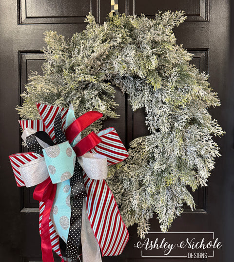 Frosted Cedar Round Wreath
