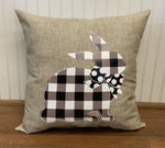 Custom-Neutral Buffalo Check Bunny Pillow