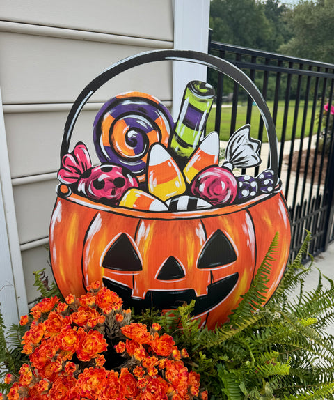 Sweet & Spooky Candy Bucket -  Corrugated Coroplast Yard Stake