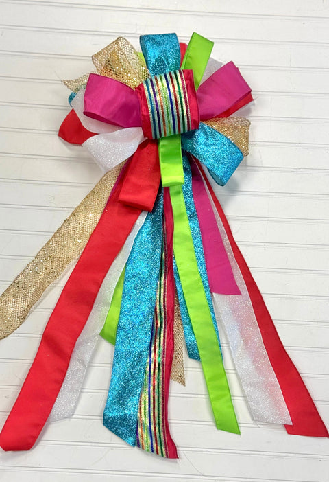 Tree Topper Colorful Bow