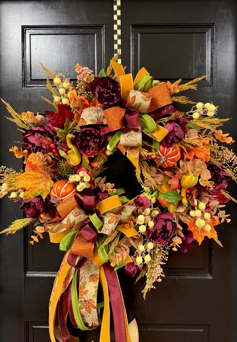 Burgundy Harvest Fall Wreath