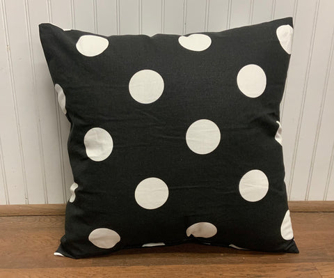 Outdoor Pillow Dandie Black White Large Polka Dots AshleyNichole Designs