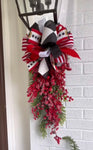 26" Frosted Berry Spruce Teardrop - Coordinates with Santa Claus - Nostalgic Wreath