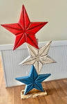 53.5" Large Wooden Star Stack on Base - STORE PICK UP ONLY