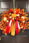 Fall Foliage & Pumpkins Wreath