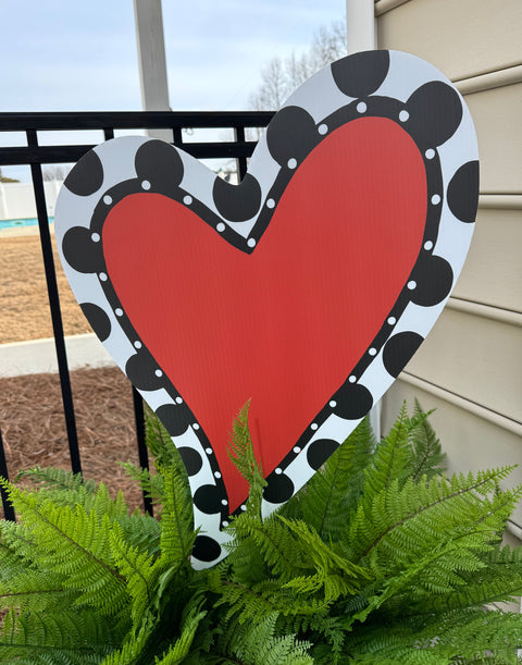 Valentine Heart - Valentine Corrugated Coroplast Yard Stake