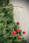 Red Hanging Ornament Ball Spray - Red