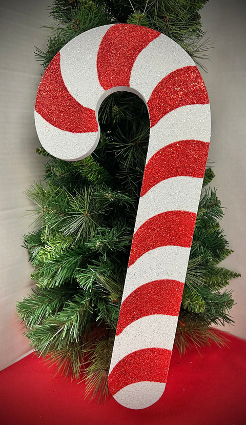 Glittered Candy Cane Tree Decor