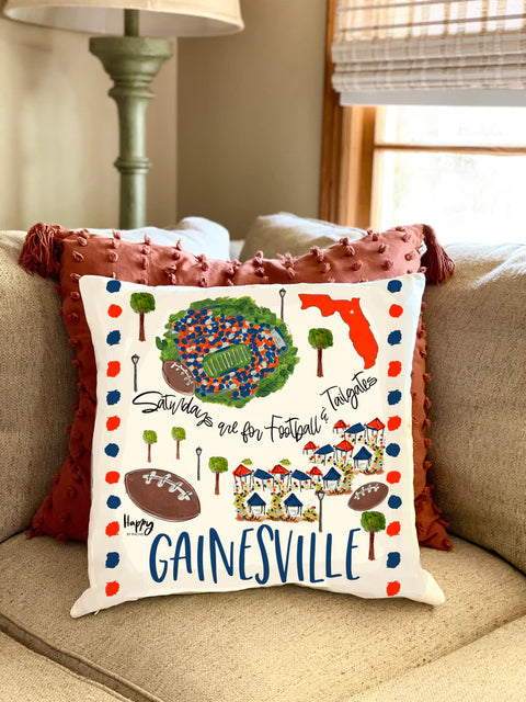 18" x 18" College Town Pillow - Gainesville, FL