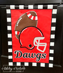 Game Day Football & Helmet - Vinyl Garden Flag