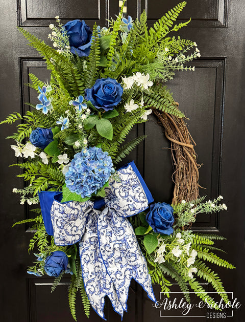 Garden Romance Wreath - Blue