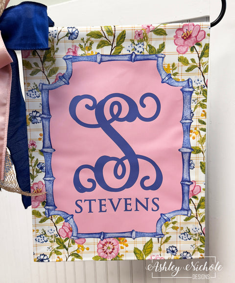 Garden Trellis Initial  - Vinyl Garden Flag