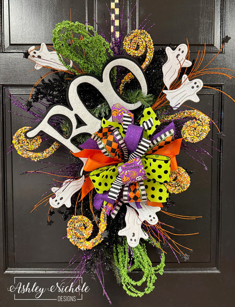 Ghost Boo Halloween Teardrop Swag