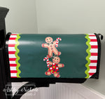 Gingerbread Cookie Stack - RED & GREEN - Magnetic Vinyl Mailbox Cover