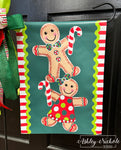 Gingerbread Cookie Stack - RED & GREEN - Vinyl Garden Flag