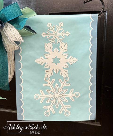 Glistening Snowflakes of Winter Vinyl Garden Flag