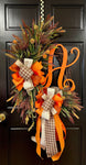 Glitzy Initial Fall Wreath - Choose your Initial