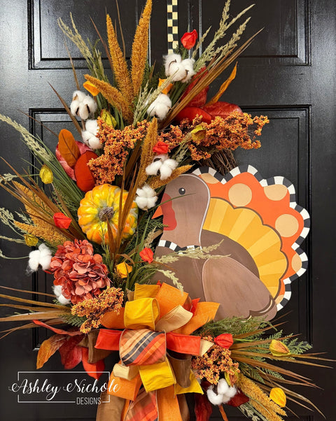 Gobble 'til You Wobble Turkey Wreath