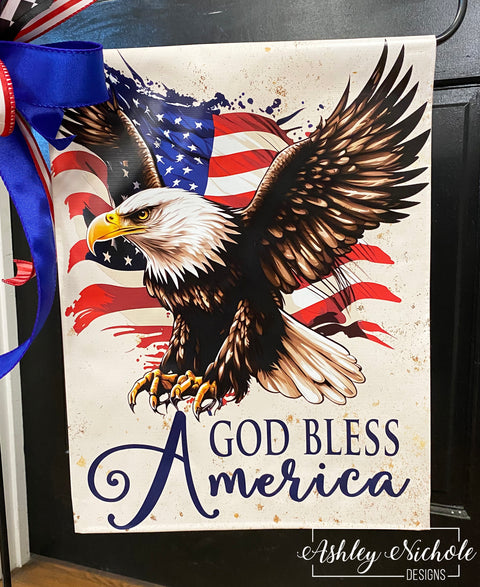 God Bless America (Eagle) Garden Vinyl Flag