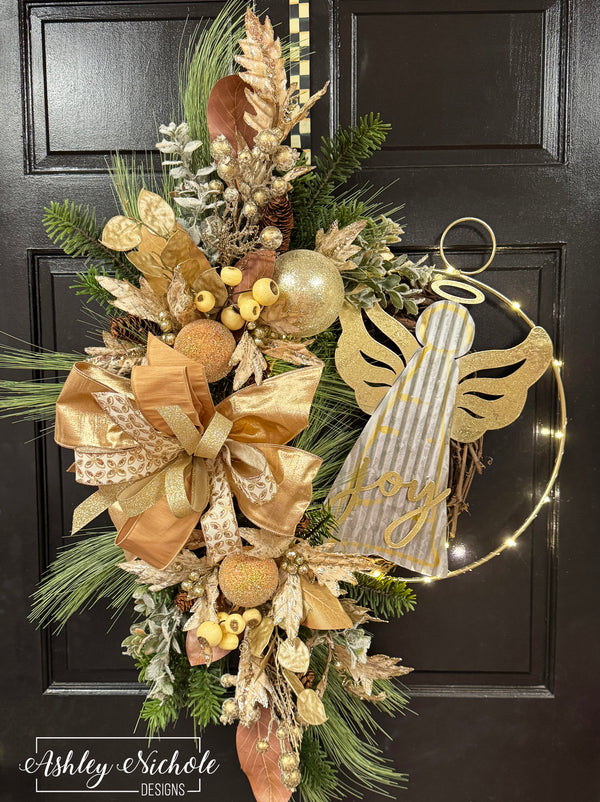 Handmade Angel Wreath – US-Made Door Decoration With Angel Theme
