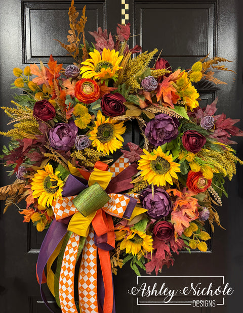 Golden Sunflower Harvest Wreath