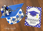 Graduation Cap Door Hanger - Polka Dot