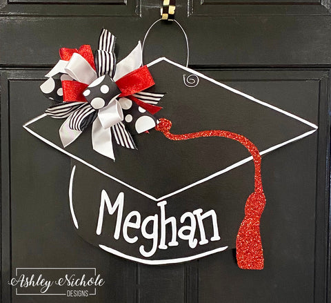 Graduation Cap Door Hanger - Glitter