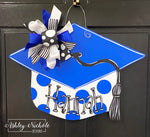 Graduation Cap Door Hanger - Polka Dot