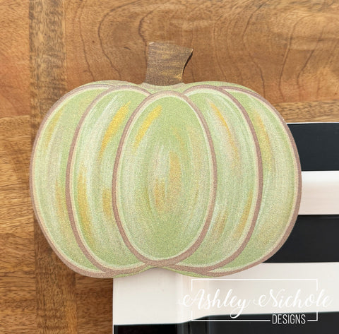 Green Distressed Pumpkin - Mini Piece (Magnet/Velcro)