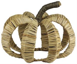 11" Water Grass Open Pumpkin - Natural/Brown