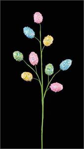 29" Sequin & Glitter Easter Egg Spray - Iridescent Pink, Green & Yellow